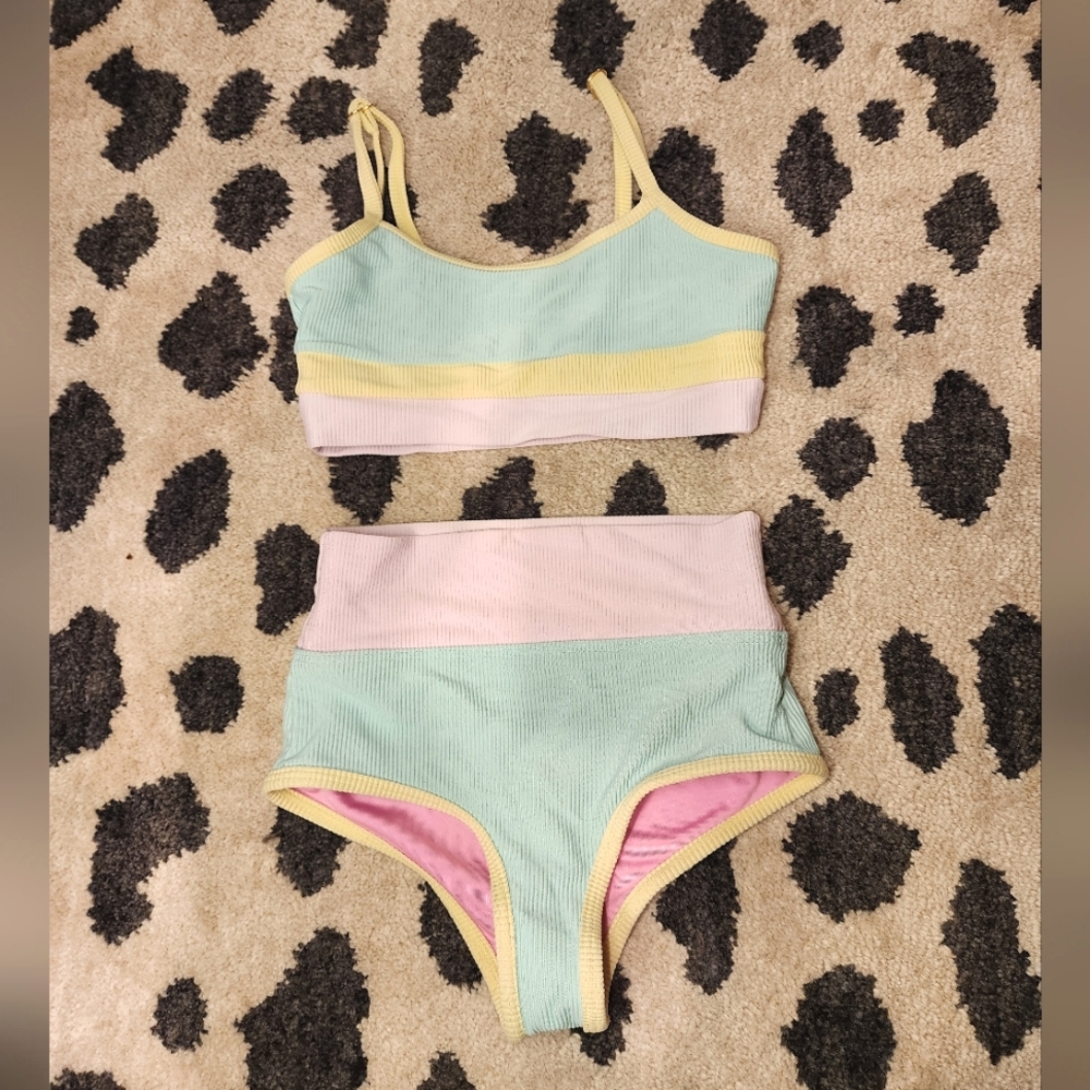 Beach Riot Pastel Swim Set Little Eva Top & Emmie Bottoms Size 5/6
